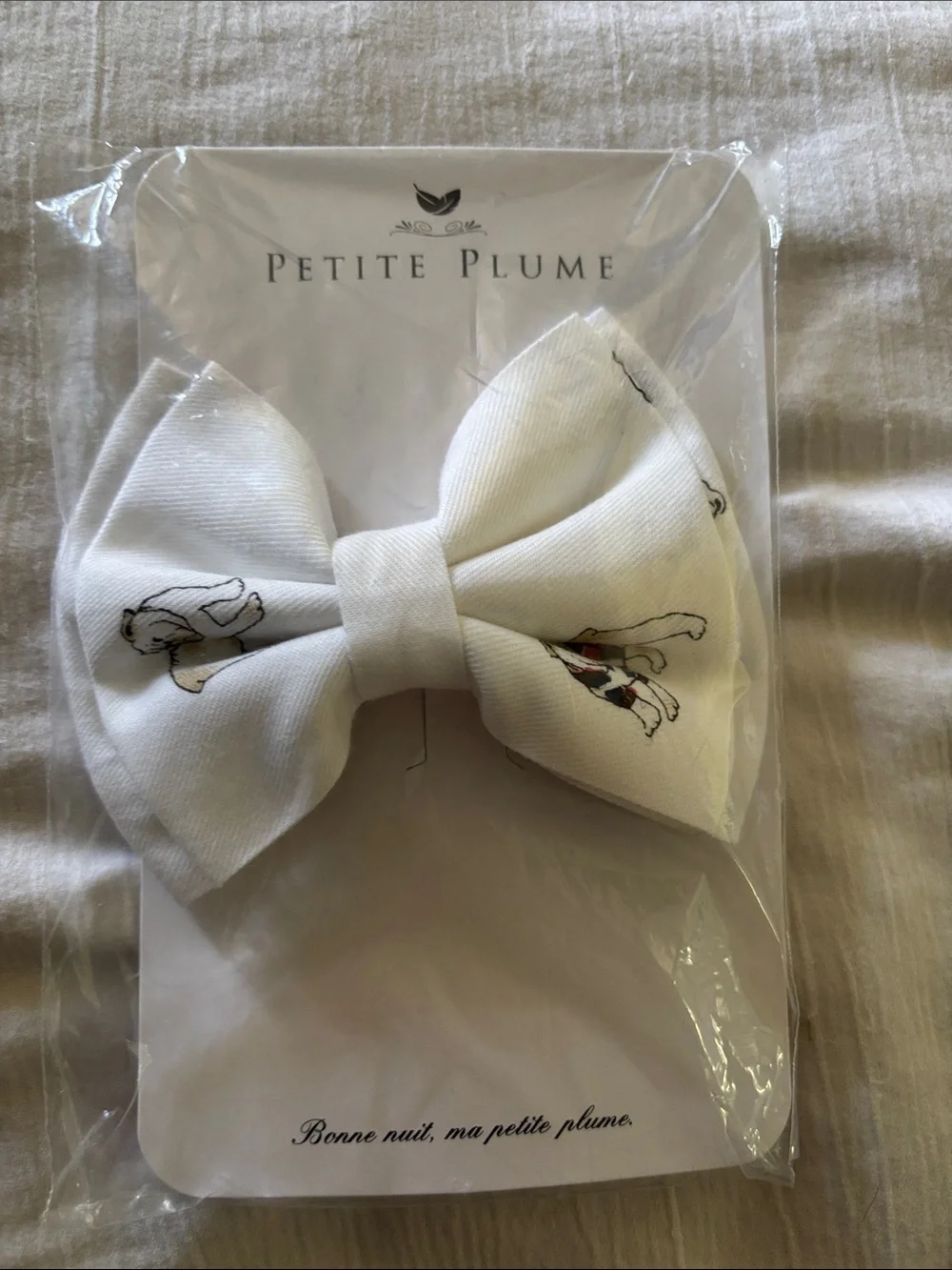 Petite Plume British Bulldogs Medium Bow Hair Clip NWT